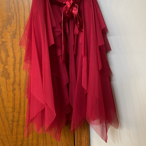 BISCOTTI UEC Girls Size 8 Red Sequined Tiered Tulle Festive Holiday Dress Bow - Picture 8 of 10